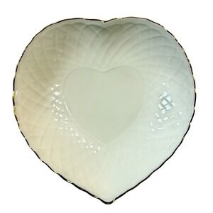 Valentine Gift, Vintage Masa Fine Porcelain Heart Gold Trimmed, 4 Trinkets Etc